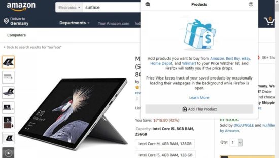 Firefox sta testando il comparatore di prezzi a prova privacy